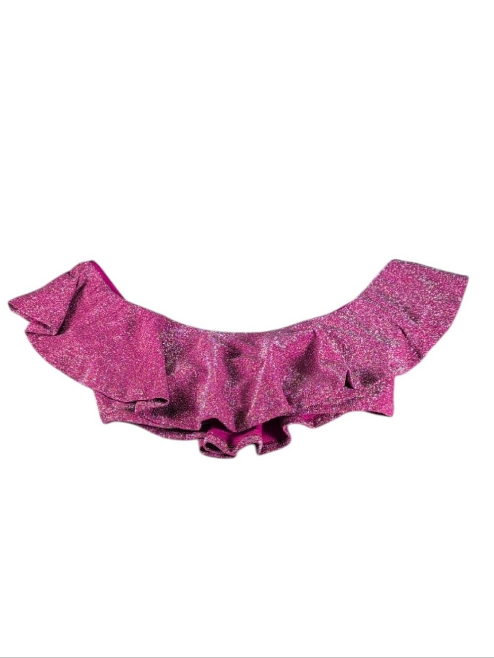 Trina Turk Sparkly Pink Ruffle Bikini Swim Top Size 10
